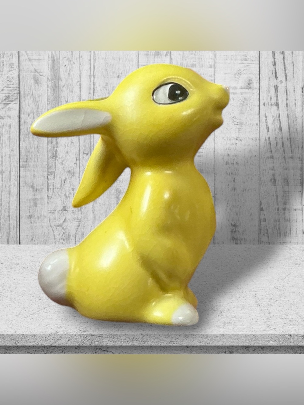 Vintage 1950’s Goebel Disney Collab Bambi Thumper Figurine In Yellow Mid Century